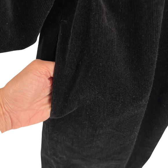 Everlane The Corduroy Mini Dress in Black Puff Sleeve Oversized Babydoll Size M - Picture 7 of 14